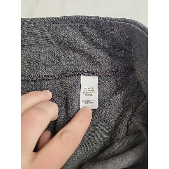 Cato Women's 22/24W Plus Heather Gray Cropped Pull‎ On Pants Wide Leg Stretch - Picture 4 of 9